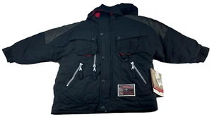 Northwest Territory Jacket Boys size 4 Black Red Hooded Full Zip Up Vintage New - Picture 1 of 6