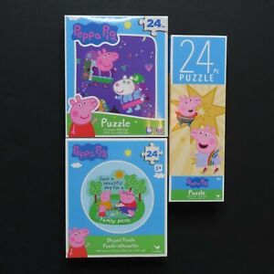 Peppa Pig Set of 3 Puzzles 24 Pieces Each Ages 5+ Suzy Sheep Daddy Mummy George
