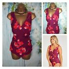 NEW BONMARCHE SWIMSUIT SIZE 22, Floral Mock Wrap wide strap Costume, Holidays