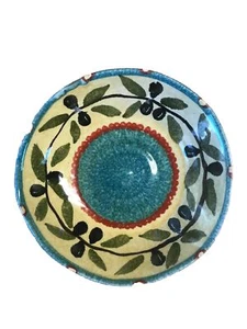 Vintage Italian Hand Painted Ceramic Collectible Bowl 7-3/4” EUC - Picture 1 of 7