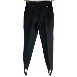 Obermeyer Ski Pants Women Sz 26 Black Wool Blend Vintage Stirrup Snowboard Japan - Picture 1 of 12