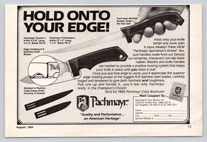 Vintage 1984 Pachmayr Hunter and Fisherman Knives Small Print Ad - Picture 1 of 1