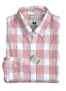 J Crew - Herren S - Classic Fit - rosa kariert kariert meliert Popeline Baumwolle Hemd - Bild 1 von 3