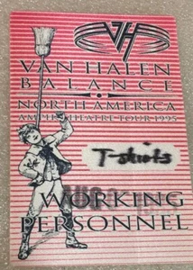VAN HALEN 8. AUGUST 1995 BALANCE TOUR MANSFIELD, MA WORKING PASS ROT UNBENUTZT - Bild 1 von 2