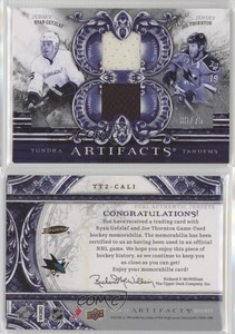 2010 Artifacts Tundra Tandems Dual Jerseys Silver /75 Ryan Getzlaf Joe Thornton
