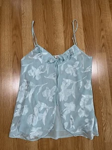 Vintage Baby Blue Chiffon Silk Look Cami 90s/Y2K Size XL Jones New York - Picture 1 of 10