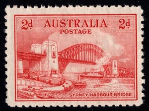 1932 2d scarlet Sydney Harbour Bridge, recess print no wmk, SG141 MUH (SP057) - Picture 1 of 2