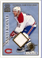 2003-04 Crown Royale Jerseys #13 Saku Koivu JERSEY /625 - Montreal Canadiens