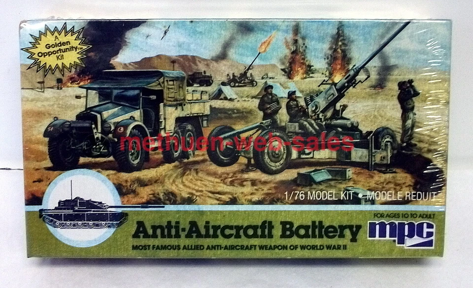 MPC~6209~1/76~Anti-Aircraft Battery~Allied Cannon w/Truck~WW2~Vintage Kit~Sealed - Image 1 of 1
