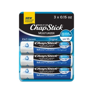ChapStick Lip Moisturizer and Skin Protectant Lip Balm Tube, 0.15 oz, 3 Pack - Picture 1 of 11