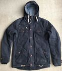 Mills Brothers Cotton Parka Hooded Blue Medium Mens Zip Buttons