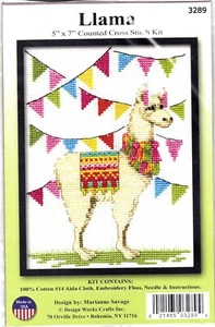 Kit de punto de cruz contado: llama con banderas 5 x 7 pulgadas - Imagen 1 de 2