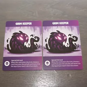 Tic Tac K.O. Cute vs Evil | 2 Evil Grim Keeper Cards | Replacement Game Pieces - Picture 1 of 6