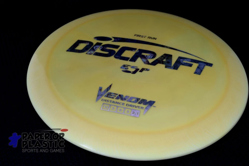 Discraft ESP First Run Venom Disc Golf 172G Driver Yellow BlackDiamond BRAND NEW - Image 1 of 1