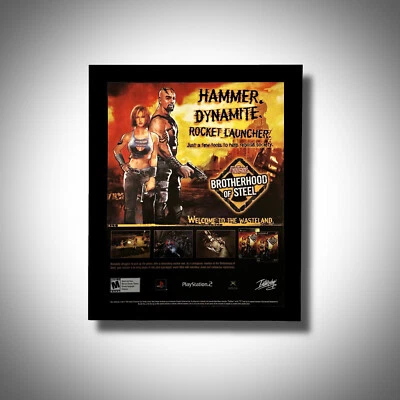 Fallout Brotherhood Of Steel Framed Promo Ad/Poster Art Playstation 2 Xbox - Image 1 of 4