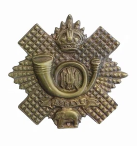 Highland Light Infantry Cap Badge Brass Metal - Foto 1 di 1