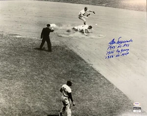 DODGERS DON NEWCOMBE SIGNED 16X20 PHOTO "49 NL ROY, 56 CY YOUNG 56 NL MVP " PSA - Picture 1 of 4