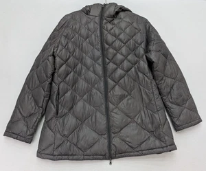 Hawke & Co Damen Puffer Mantel Gr. 1X grau Daunen gefüllt Winter Kapuze MÄNGEL - Bild 1 von 23