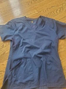 Carhartt Shirt Womens Small Short Sleeve Scrubs Lightweight V Neck Workwear - Picture 1 of 4