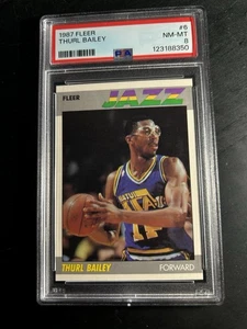 1987 Fleer #6 Thurl Bailey PSA 8 Utah Jazz - Bild 1 von 2