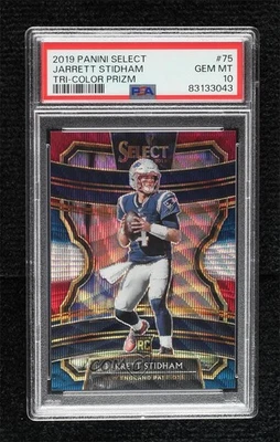 2019 Select Concourse Tri-Color Prizm Jarrett Stidham PSA 10 GEM MT Rookie RC - Image 1 of 3