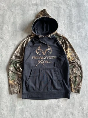 Sudadera con Capucha de Caza Camuflada Y2K Realtree Años 2000 De Colección Negra Verde Talla M Foto 1 de 4