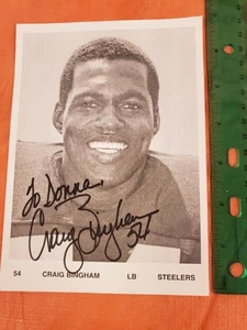 Craig Bingham (NFL Pittsburgh Steelers LB) foto autografata autentica firmata - Foto 1 di 1