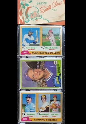 1981 Topps Holiday Rack Pack HOF’ers Gaylord Perry, Rollie Fingers, M. Schmidt - Image 1 of 4