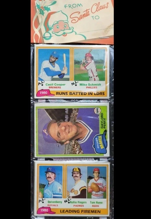 1981 年 Topps 假日架包名人堂 Gaylord Perry、Rollie Fingers、M. Schmidt — 第 1/4 张图片