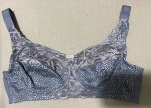 M&S WILD BLOOMS LACE  TOTAL SUPPORT NON WIRED FULL CUP Bra In BLACK Size 44B - Picture 1 of 7