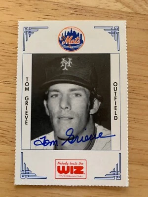 TOM GRIEVE SIGNED RARE 1991 NEW YORK METS WIZ SGA BASEBALL CARD #152 AUTOGRAPH - Image 1 of 2