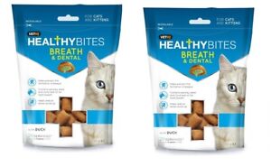Cat Treat BREATH AND DENTAL x2 Control Plaque Tartar Duck M&C Healthy Bites 
