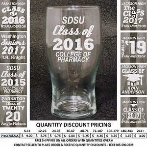 Bicchiere personalizzato laurea 19 oz vetro classe di laurea 2018 regalo personalizzato - Foto 1 di 12