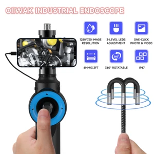 ANCEL AN301 5FT 6.2MM Articulating Snake Borescope Endoscope Camera 6 LED Light - Picture 1 of 18