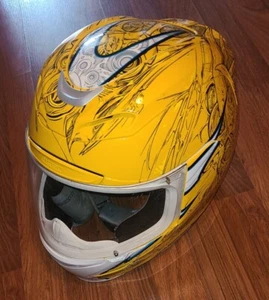 Icon Airmada Sportsbike SB1 Full Face Motorcycle Helmet Yellow Large 60cm NICE! - Picture 1 of 9