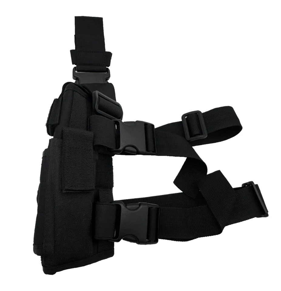 Pistola táctica negra mano izquierda ejército SWAT pierna muslo pistola Foto 1 de 4