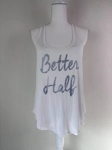 Victoria's Secret medium white bridal I do "better half" rhinestone tank top - Picture 1 of 8