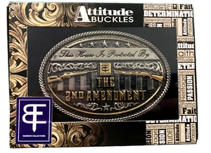 Protected House Warrior The 2nd Amenument Montana Silversmiths Belt Buckle - Picture 1 of 3