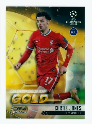 2020-21 Curtis Jones Topps Stadium Club Chrome Gold Refractor Rookie Card 49/50 - Image 1 of 3