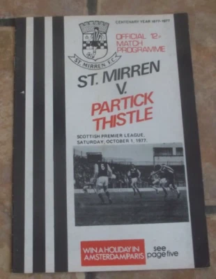 1977-78 (Oct) St. Mirren  v  Partick Thistle   -  Scottish Premier League - Image 1 of 2