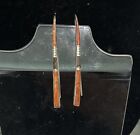 Retired Silpada Sterling Sponge Coral And Wood Inlay Threader Wire Earrings W1422