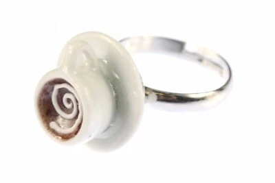 Taza de café capuchino miniblings anillo cacao porcelana mini Foto 1 de 4