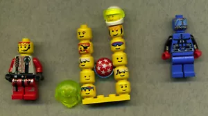 Lego - Köpfe - Head - Konvolut - 11 Stück - Gelbe Platte- 3 x Helm- + 2 Figuren - Bild 1 von 1