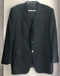 Hickey Freeman By Nordstrom Blazer Sport Coat Black 46L READ - Picture 1 of 14