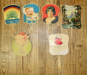 advertising fans lot set of 6 vintage Friedman-Shelby Shoes Putnam Franklin - Picture 1 of 10