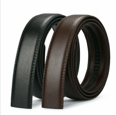 Mens Leather Belt Strap Ratchet Automatic Waistband No Buckle Only Strap • 3.96€