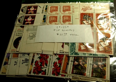 2 TO 25 CENT "MR ZIP" BLOCKS WITH FACE VALUE OF $26.08 MINT NEVER HINGED - Image 1 of 2