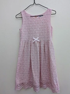 H&M Pink Lace Dress 6 Broderie Anglaise Girls GUC Easter, Birthday, party - Picture 1 of 10