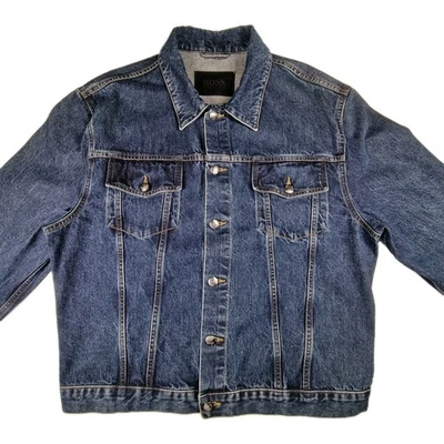 Hugo Boss Canyon Denim Jacket Mens Size 50 Large Blue Vintage Style 100% Cotton - Image 1 of 4