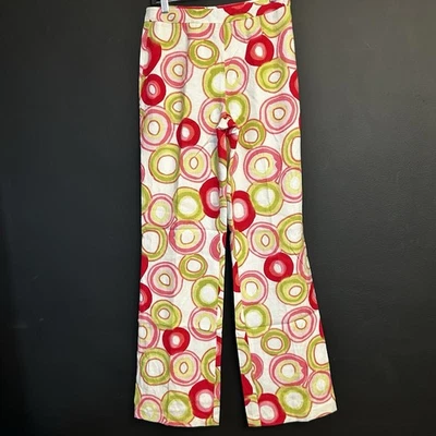 Pantalones de mujer vintage Y2K Ecetrea 100 % lino pierna ancha talla 4 Foto 1 de 3